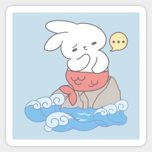 Little bunny mermaid under the sea Sticker